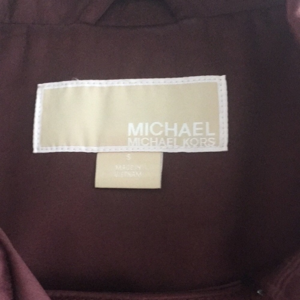 Michael Kors dark wine thick satin pea coat - Picture 6 of 11